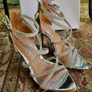 Jessica Simpson Wylanne Silver Metallic Sandal Brand New In Box Size 6 1/2